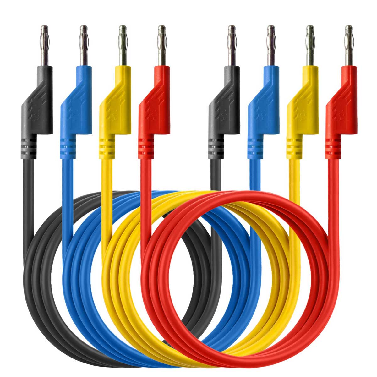 4-teiliges Prüfleitungen Set PeakTech P-7049 / Messleitungen 100cm mit 4mm Bananenstecker 4-teiliges Prüfleitungen Set PeakTech P-7049 / Messleitungen 100cm mit 4mm Bananenstecker