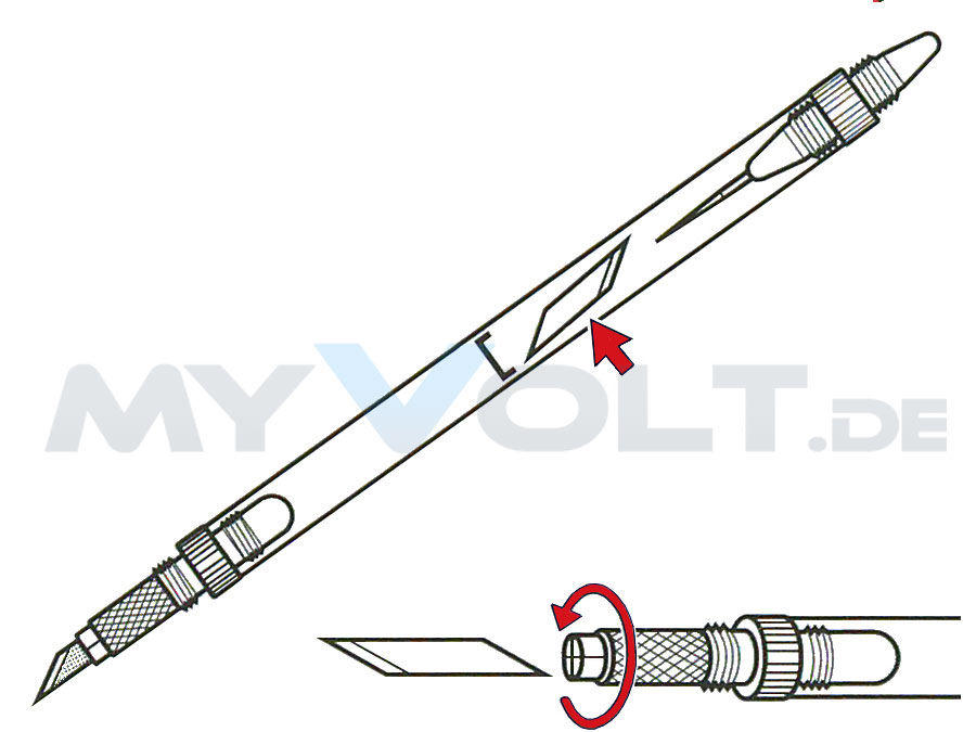 Grafik-Cutter / Mehrzweck-Messer in Stiftform D-1000