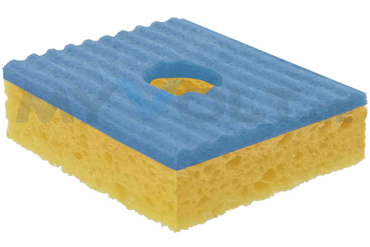 Reinigungsschwamm zweilagig mit Loch 46 x46mm