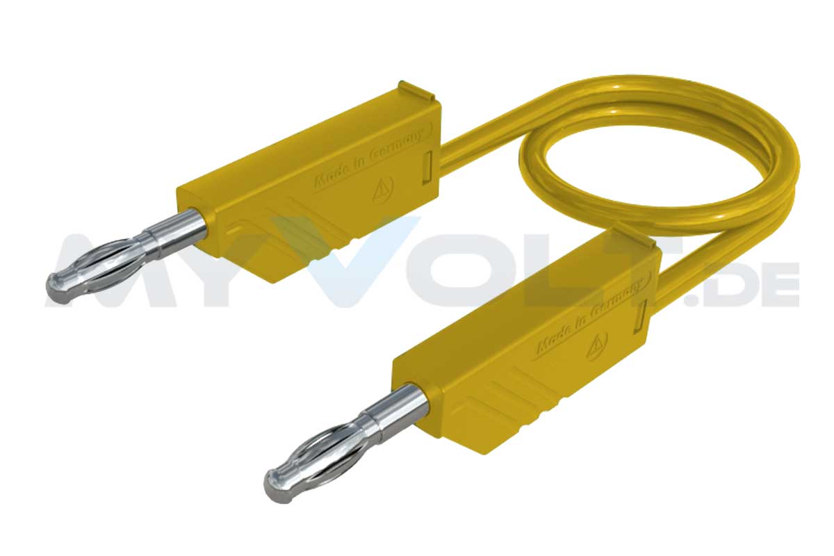 Laborleitung / Messleitung 25cm MLN-25/1 gelb mit 4mm Lamellenstecker 0,25m Hirschmann  Laborleitung / Messleitung 25cm MLN-25/1 gelb mit 4mm Lamellenstecker 0,25m Hirschmann