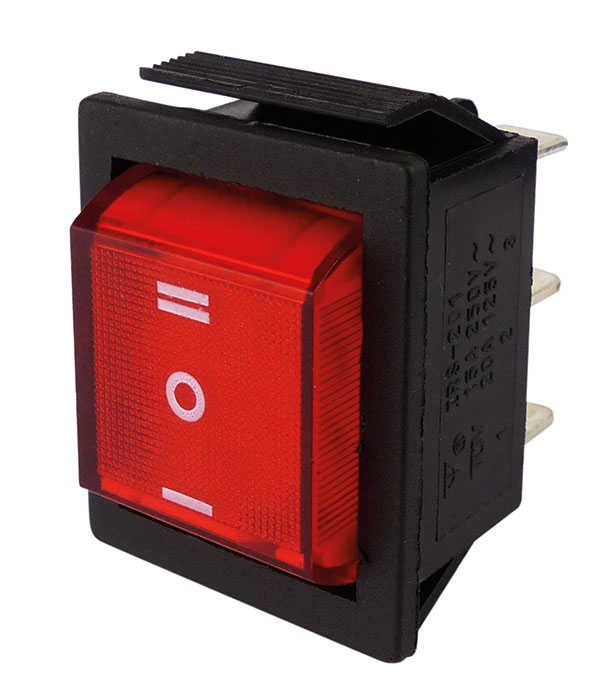 Wippenschalter rot  IOII Wippenschalter rot  IOII