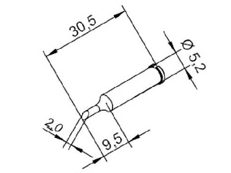 Lötspitze ERSA 102ADLF20 2,0mm abgeschrägt