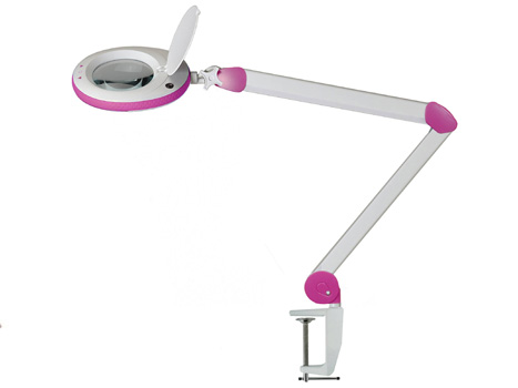 LED-Lupenleuchte Lumeno in 5 Stufen dimmbar 5 Dioptrien PINK