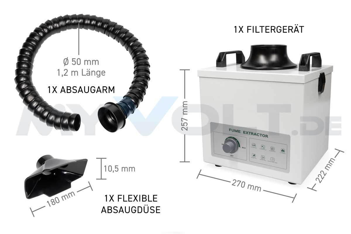 Tisch Lötrauchabsaugung mit 3-fach Filtersystem