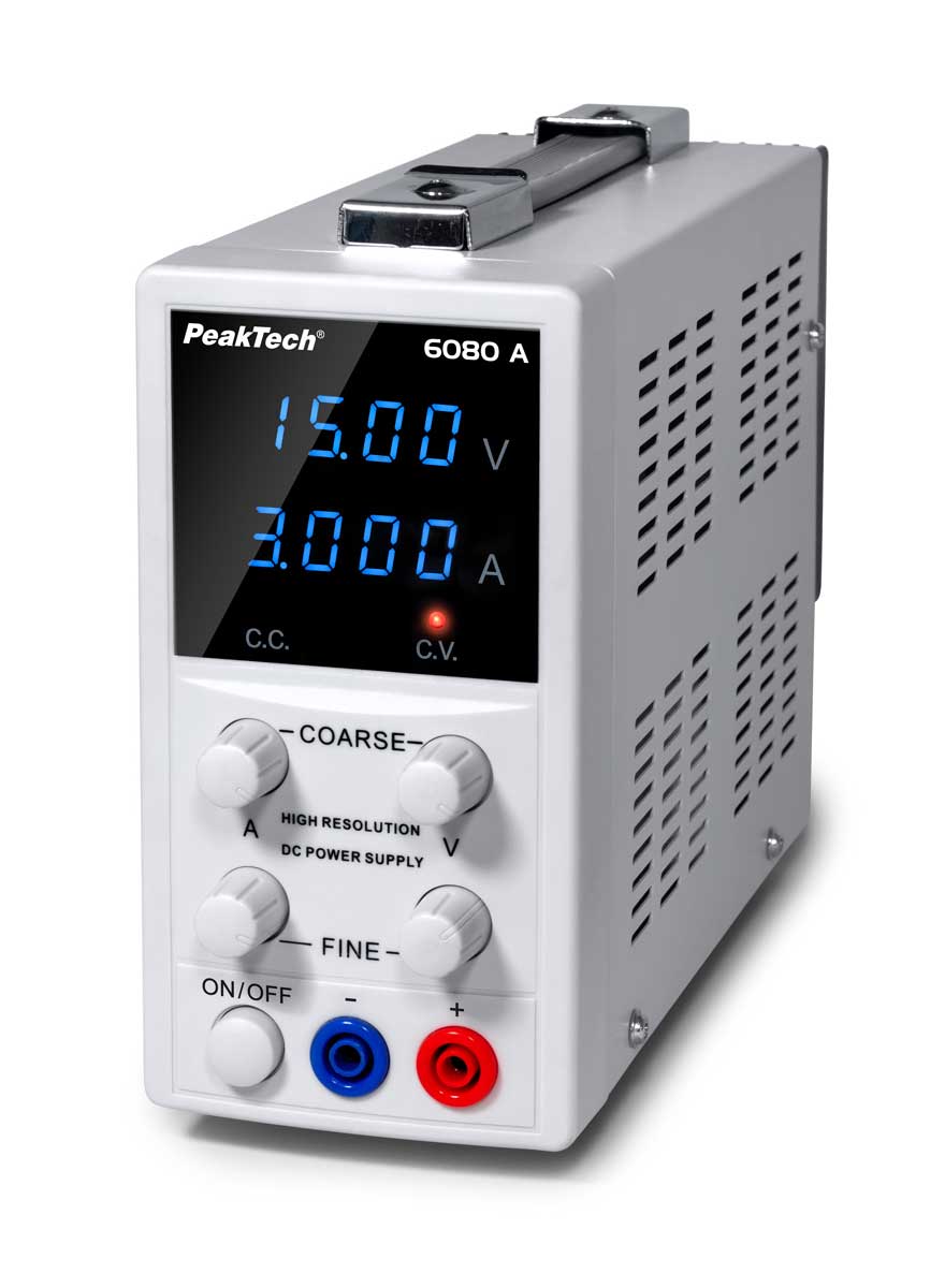 Labornetzgerät PeakTech 6080-A 0-15V 0-3A LED-Display