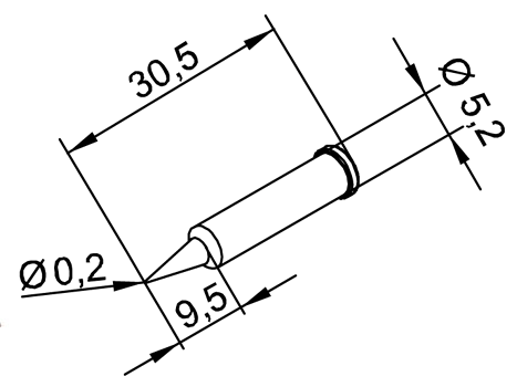 Lötspitze ERSA 102PDLF02 Ø 0,2mm bleistiftspitz