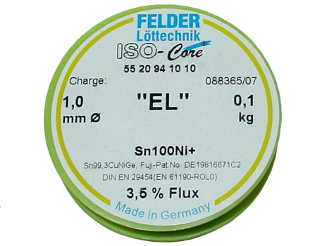 Lötzinn bleifrei Felder Ø 1,0mm ( 100g ) SN-100Ni+ / F-SW 32 (NO CLEAN)