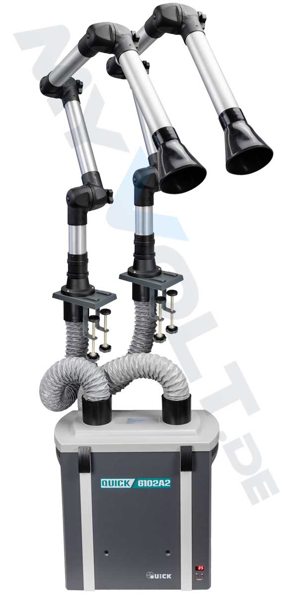 Lötrauchabsaugung mit Aluminiumrohr Absaugarm Quick QU6102A2  Filtersystem
