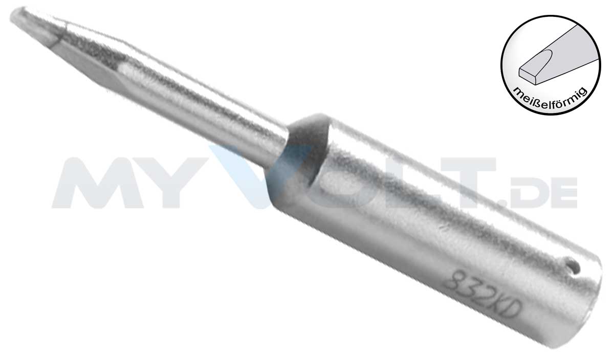 Lötspitze ERSA 0832KD 2,2mm meißelförmig (verlängert) Lötspitze ERSA 0832KD 2,2mm meißelförmig (verlängert)