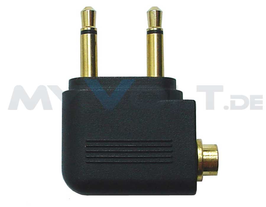 Flugzeugadapter für Kopfhörer mit 3,5mm Klinkenstecker Flugzeugadapter für Kopfhörer mit 3,5mm Klinkenstecker