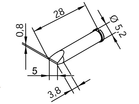 Lötspitze ERSA 102CDLF50 5,0mm meißelförmig