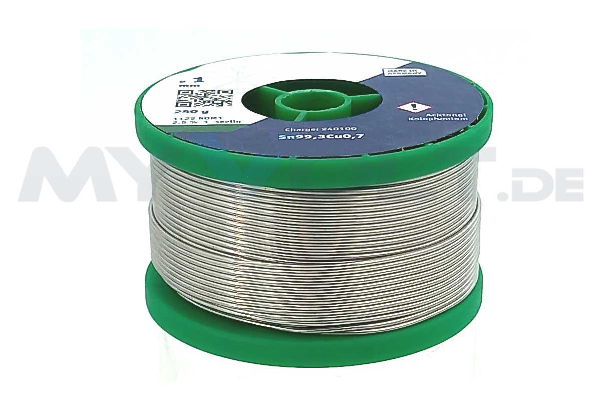 Lötzinn bleifrei Ø 1,0mm ( 250g ) Sn99,3Cu0,7 / F-SW 26 Lötzinn bleifrei Ø 1,0mm ( 250g ) Sn99,3Cu0,7 / F-SW 26