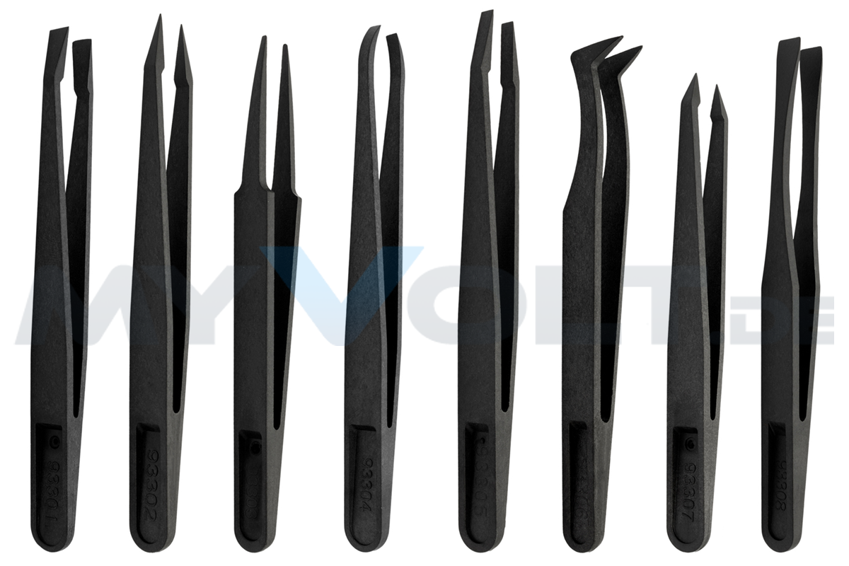 Carbon Pinzetten-Set 8-teilig ESD-Safe Carbon Pinzetten-Set 8-teilig ESD-Safe