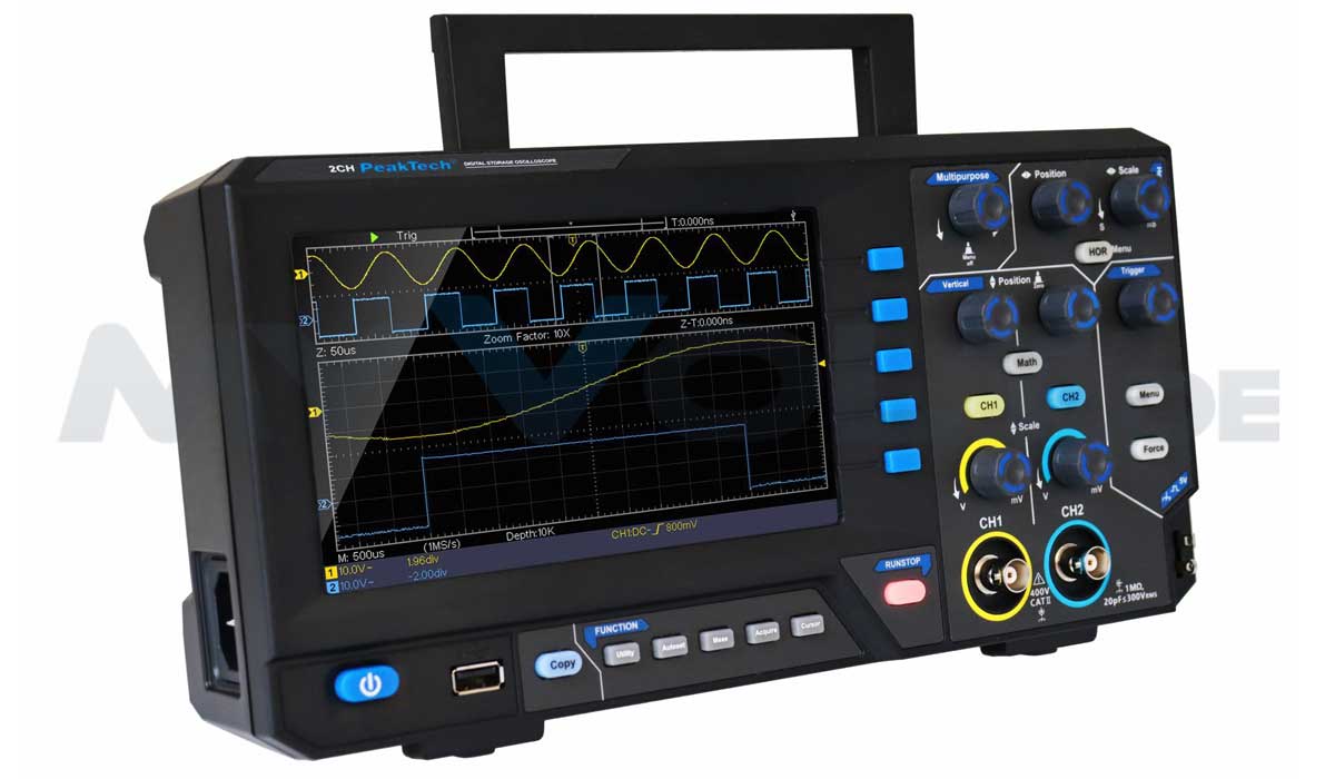 Speicheroszilloskop PeakTech P-1404 - 2CH - 100MHz - Digital-Oszilloskop