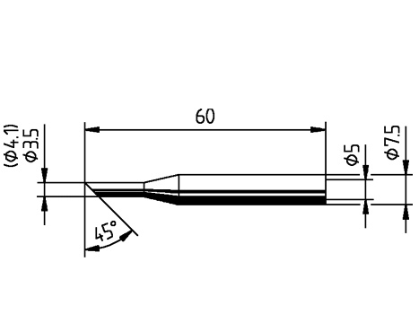 Lötspitze ERSA 0172LD 4,1mm angeschrägt 45°