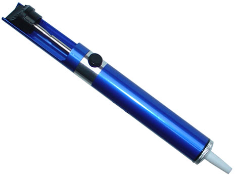 Entlötsaugpumpe mit Doppelkolben blau Entlötsaugpumpe mit Doppelkolben blau