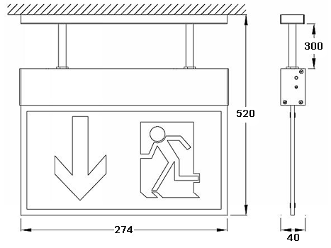 Fluchtwegleuchte mit LED-Technik (Pendelmontage)