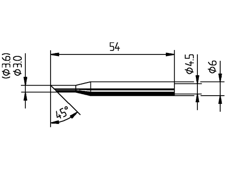 Lötspitze ERSA 0162LD 3,6mm angeschrägt 45°