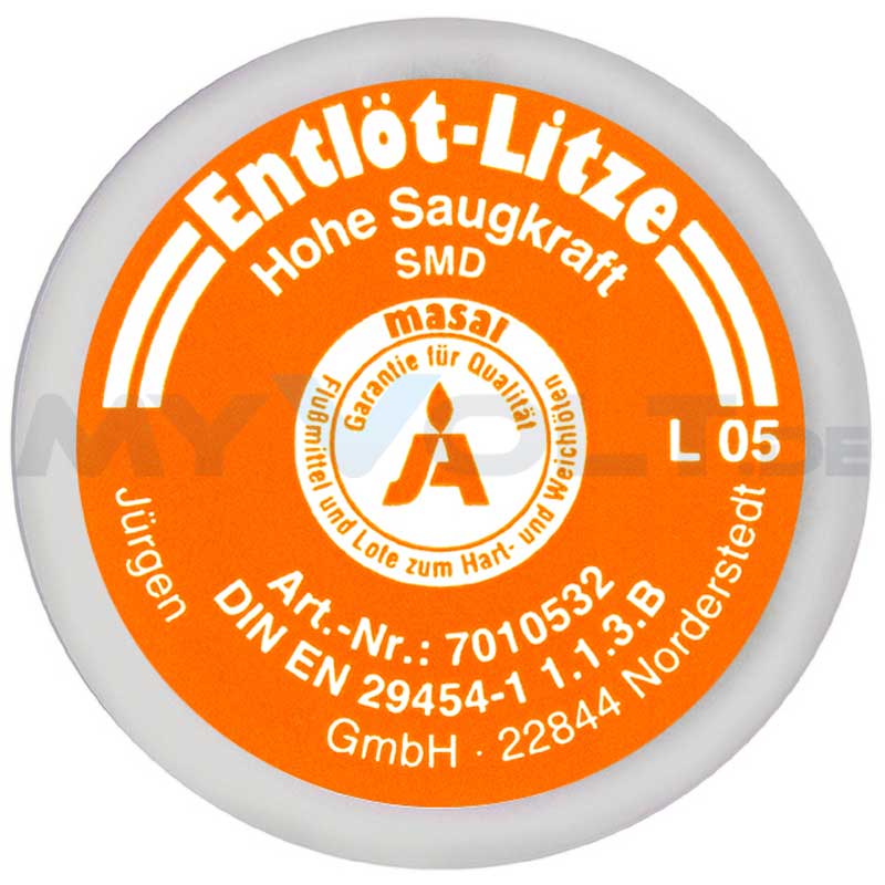Entlötlitze mit Flussmittel F SW-32 (NO CLEAN) 0,5 mm Entlötlitze mit Flussmittel F SW-32 (NO CLEAN) 0,5 mm
