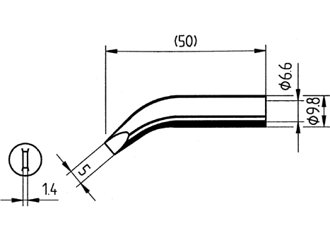 Lötspitze ERSA 0832RD 5,0mm meißelförmig / abgewinkelt