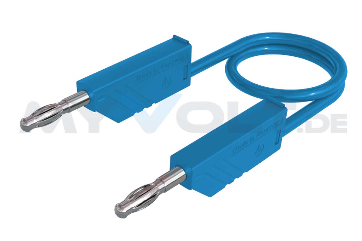 Laborleitung / Messleitung 25cm MLN-25/1 blau mit 4mm Lamellenstecker 0,25m Hirschmann  Laborleitung / Messleitung 25cm MLN-25/1 blau mit 4mm Lamellenstecker 0,25m Hirschmann