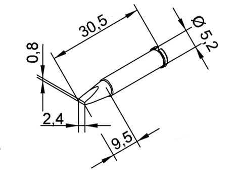 Lötspitze ERSA 102CDLF24 2,4mm meißelförmig