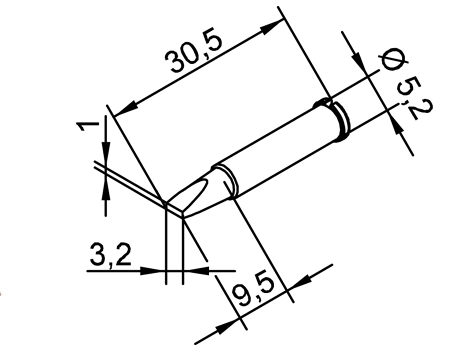 Lötspitze ERSA 102CDLF32 3,2mm meißelförmig