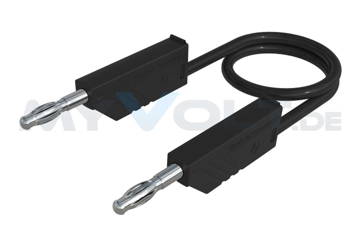 Laborleitung / Messleitung 25cm MLN-25/1 schwarz mit 4mm Lamellenstecker 0,25m Hirschmann  Laborleitung / Messleitung 25cm MLN-25/1 schwarz mit 4mm Lamellenstecker 0,25m Hirschmann