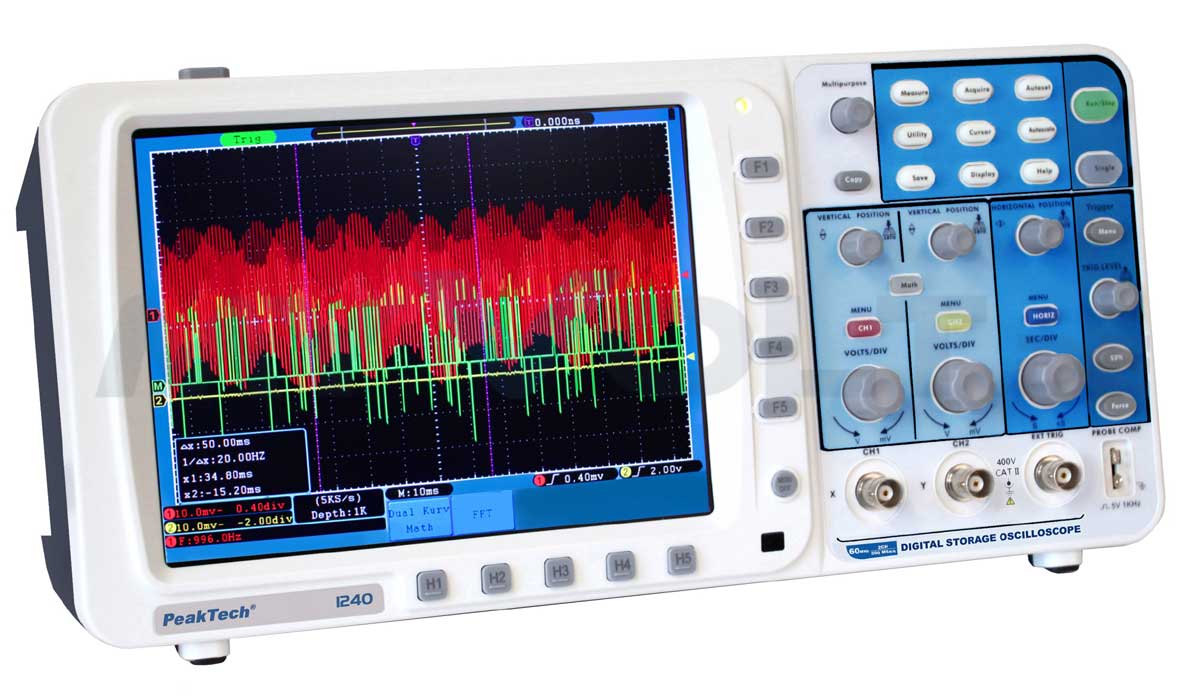 Speicheroszilloskop PeakTech P-1240 - 2CH - 60MHz - Digital-Oszilloskop