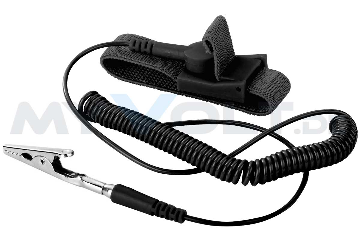 ESD Armband mit Spiralkabel und Krokodilklemme ESD Armband mit Spiralkabel und Krokodilklemme