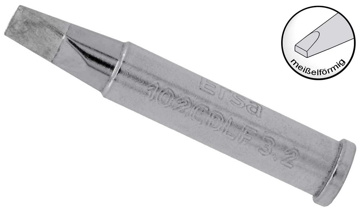 Lötspitze ERSA 102CDLF32 3,2mm meißelförmig Lötspitze ERSA 102CDLF32 3,2mm meißelförmig