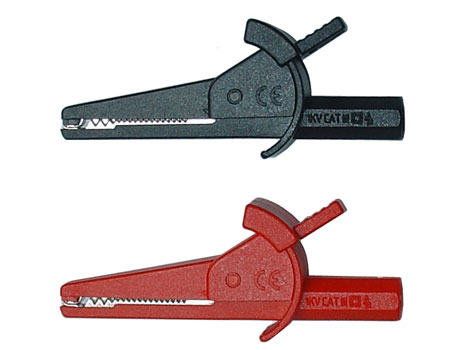 Krokodilklemme mit 4mm Sicherheitsbuchse CAT III Set rot und schwarz Krokodilklemme mit 4mm Sicherheitsbuchse CAT III Set rot und schwarz