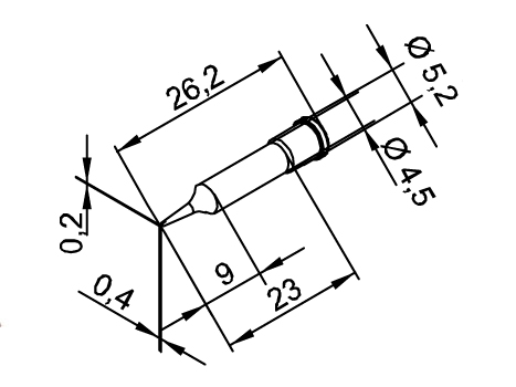 Lötspitze ERSA 102CDLF04 0,4mm meißelförmig