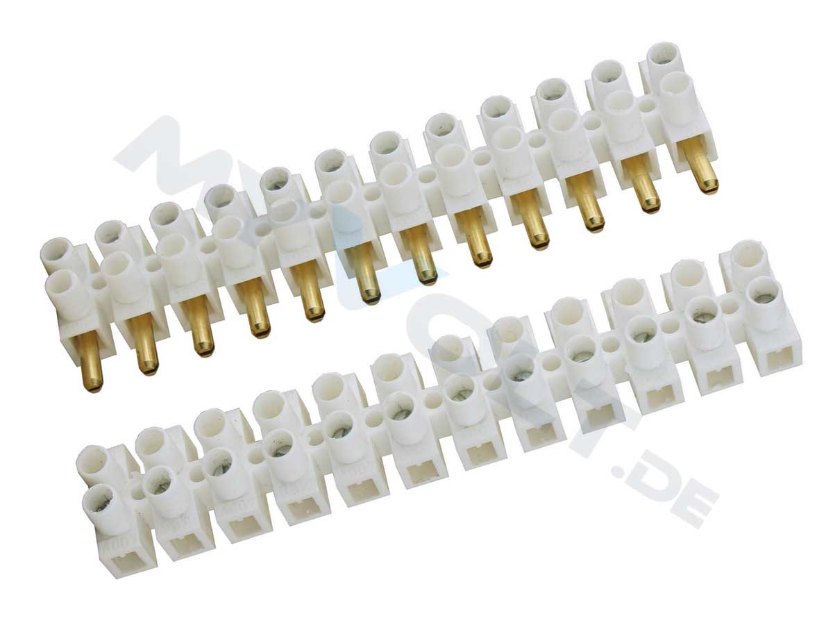 Lüsterklemme steckbar 1,5-2,5mm² 12-pol reihenklemme terminal connector weiss 
