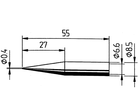 Lötspitze ERSA 0842UD 0,4mm bleistiftspitz / verlängert