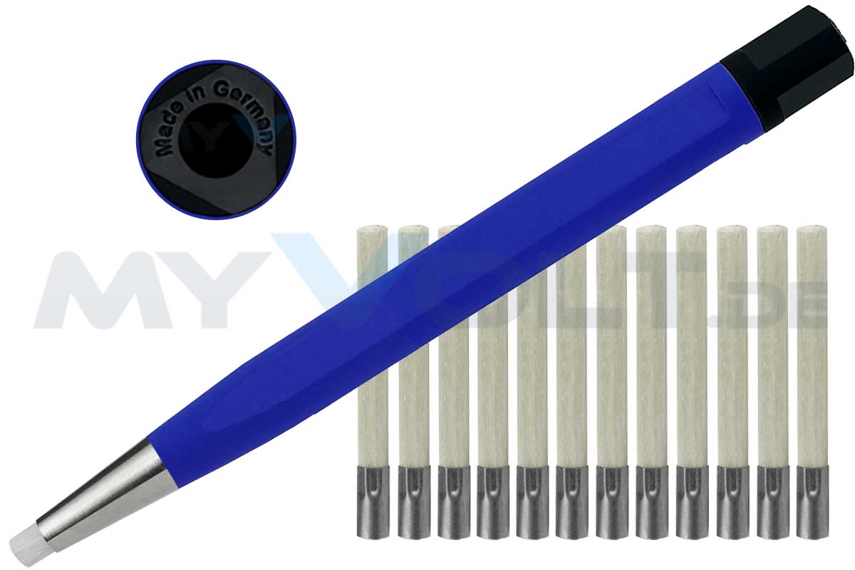 Glasfaserradierer MV-Tools mit Metallspitze inkl. 12 Glasfasereinsätze