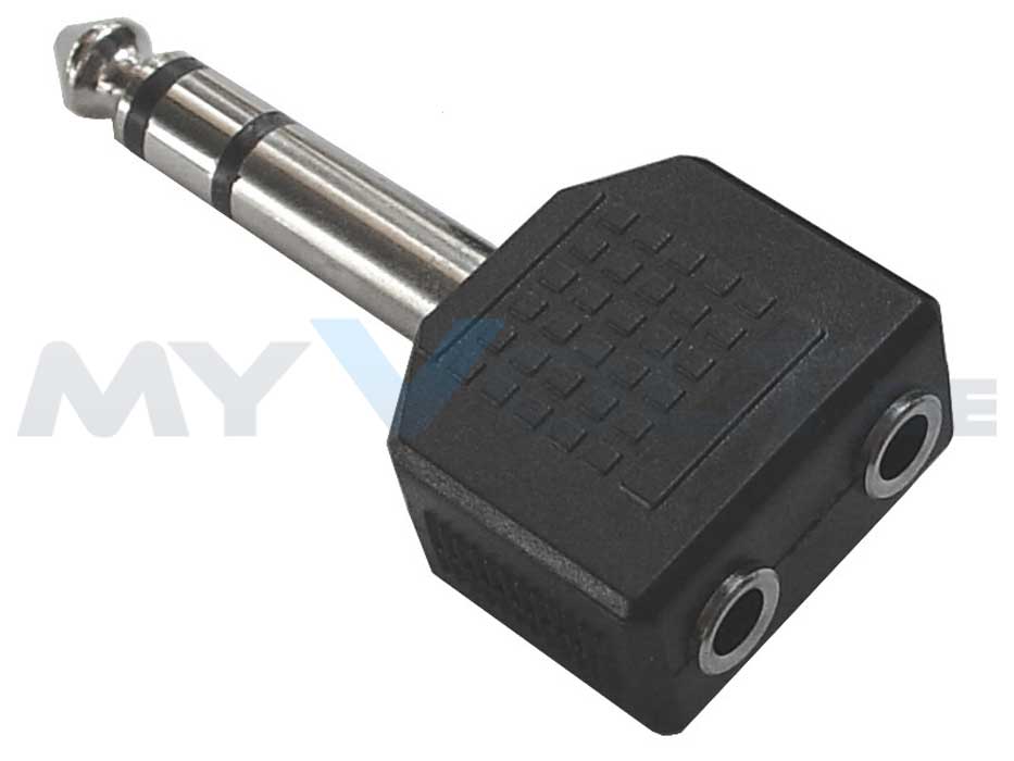 Klinke 6,3mm Stereo auf 2x Klinke 3,5mm Stereo Klinke 6,3mm Stereo auf 2x Klinke 3,5mm Stereo