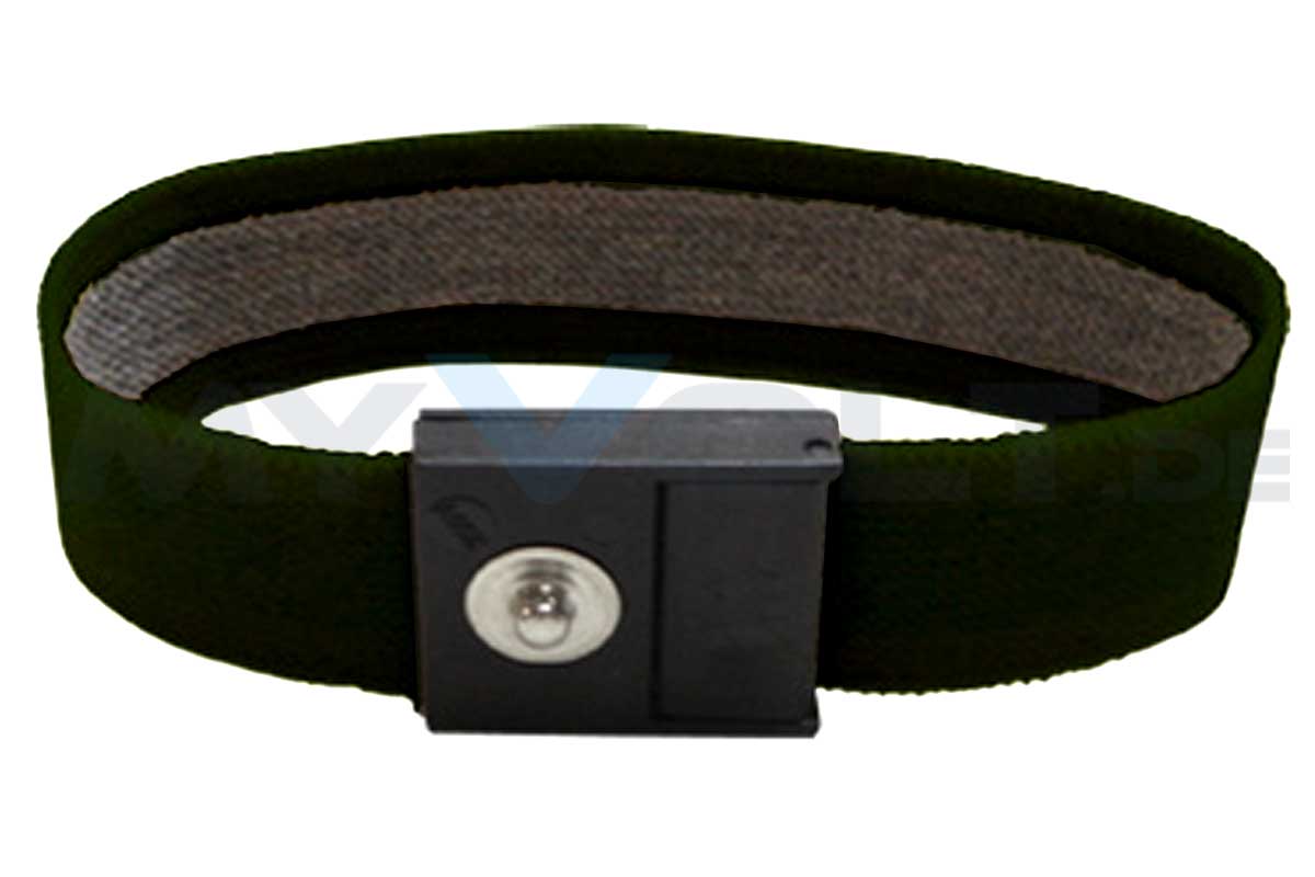 ESD-Handgelenkband (grün) mit 4mm Druckknopf (GS)