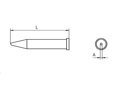 Lötspitze Weller XT-F Ø 1,2mm rund / 30° abgeschrägt XTF