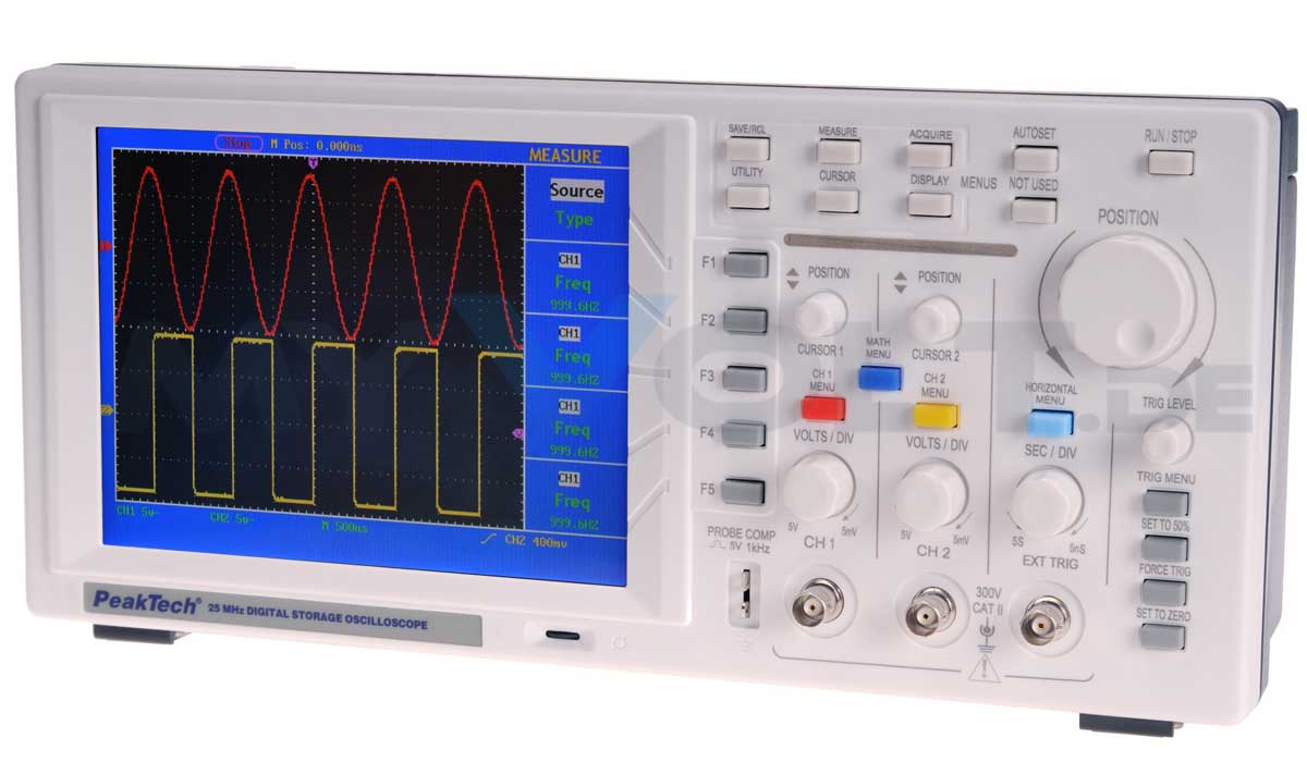Oszilloskop PeakTech P-1200 - 2CH - 25MHz - color