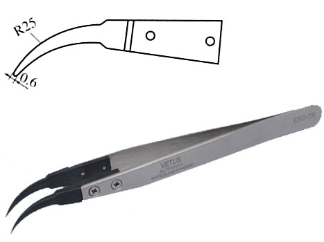 Pinzette ESD-sicher abgewinkelt 0,6mm Pinzette ESD-sicher abgewinkelt 0,6mm