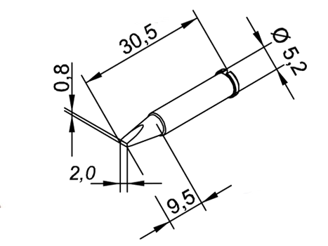 Lötspitze ERSA 102CDLF20 2,0mm meißelförmig